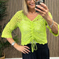 Crochet Pully Top In Lime Green