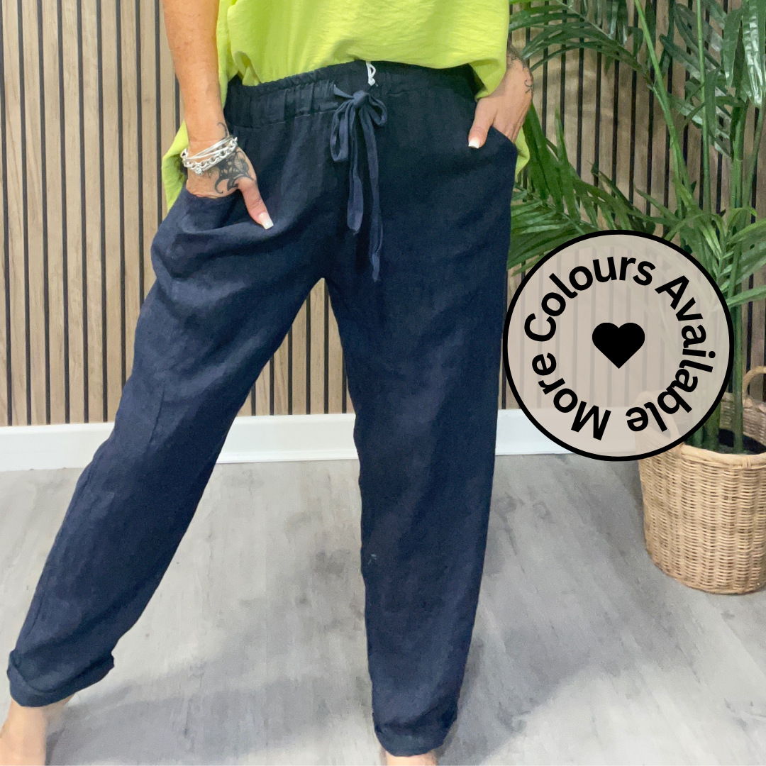 Drawstring Linen Trousers