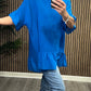 Frankie Frill Top in Royal Blue