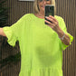 Frankie Frill Top in Lime Green