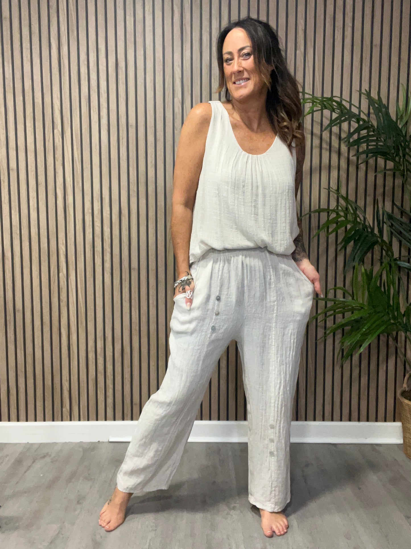 Linen Wide Leg Trousers