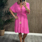 Tabitha Tassel Plain Midi Dress In Hot Pink