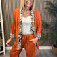 Animal Print Trim Trousers in Orange