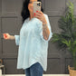 Sally Sequin Top With Vest In Baby Blue