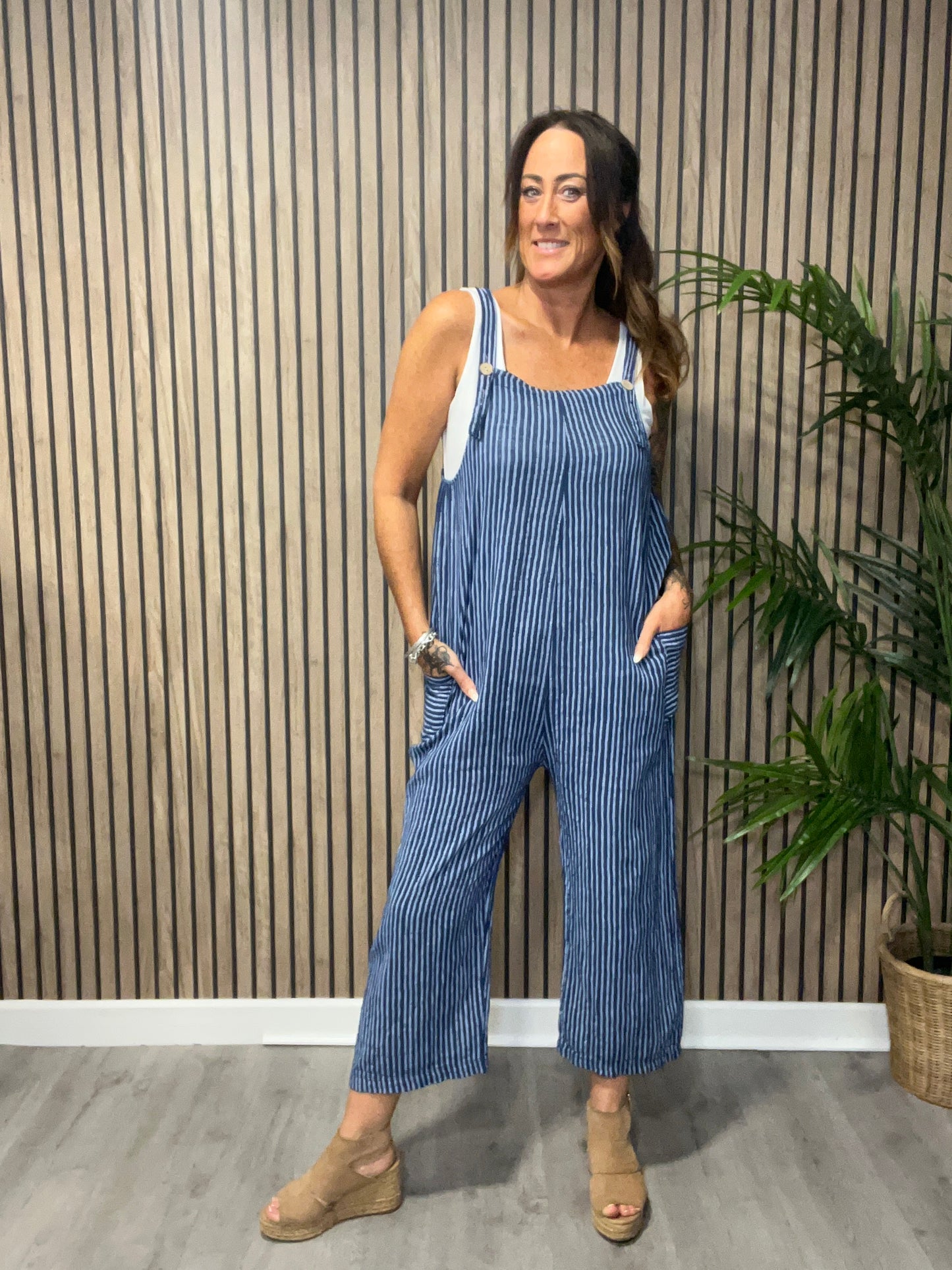 Stripe Dungarees