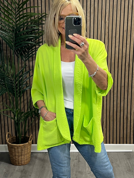 Slouch Blazer Jacket In Lime