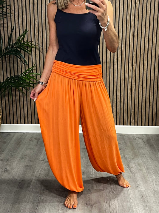 Harem Plain Pants In Orange
