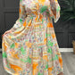 Pippa Patterned Dress In Orange