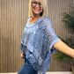 Lucy Lace Top In Denim Blue