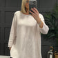Oversized Round Neck Knit In Pale Pink