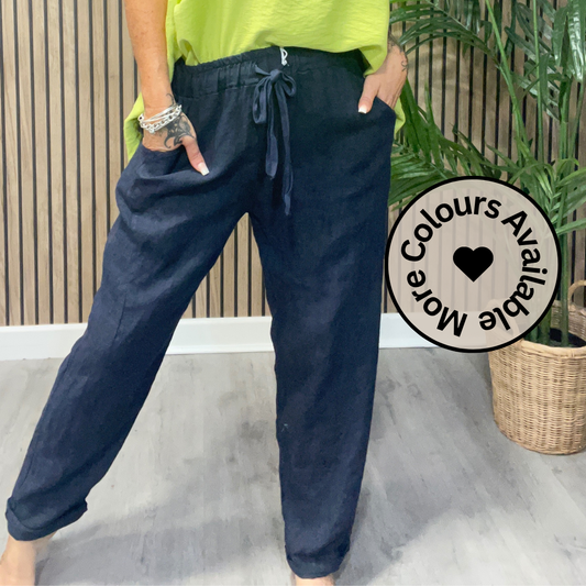 Drawstring Linen Trousers