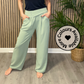 Button Wide Leg Trousers