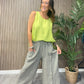 Button Leg Linen Trousers