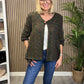 Fleck Single Button Swing Cardigan In Khaki