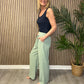 Button Wide Leg Trousers