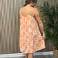 Strappy Baroque Print Dress