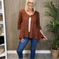 Fleck Single Button Swing Cardigan In Rust