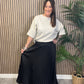 Pleated Satin Skirt