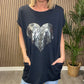 Heart Foil Tunic Top