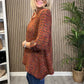 Fleck Single Button Swing Cardigan In Rust