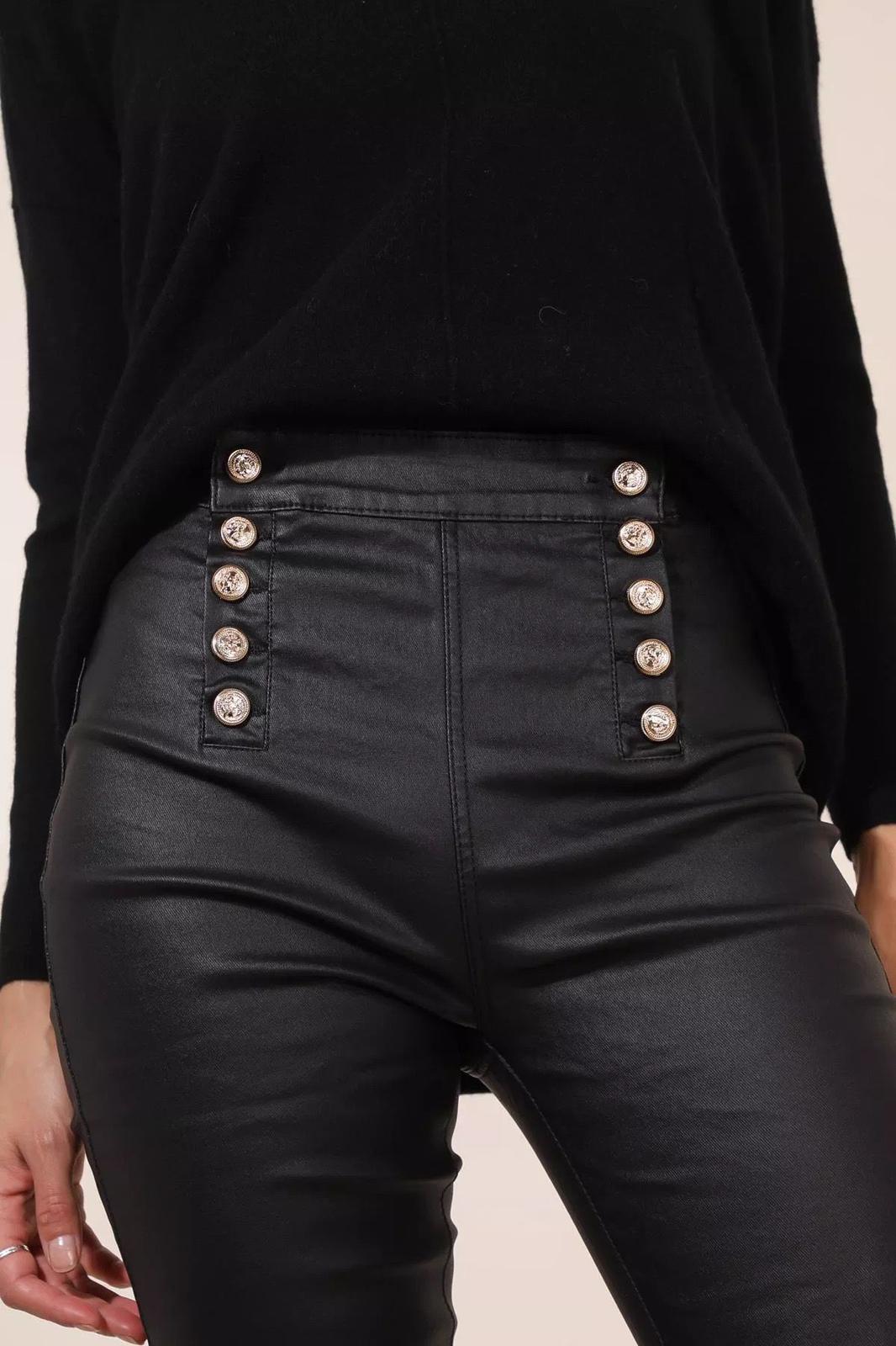 Coated Button Jeans