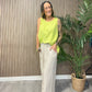 Button Leg Linen Trousers
