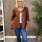 Fleck Single Button Swing Cardigan In Rust