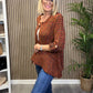 Fleck Single Button Swing Cardigan In Rust