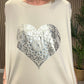 Heart Foil Tunic Top