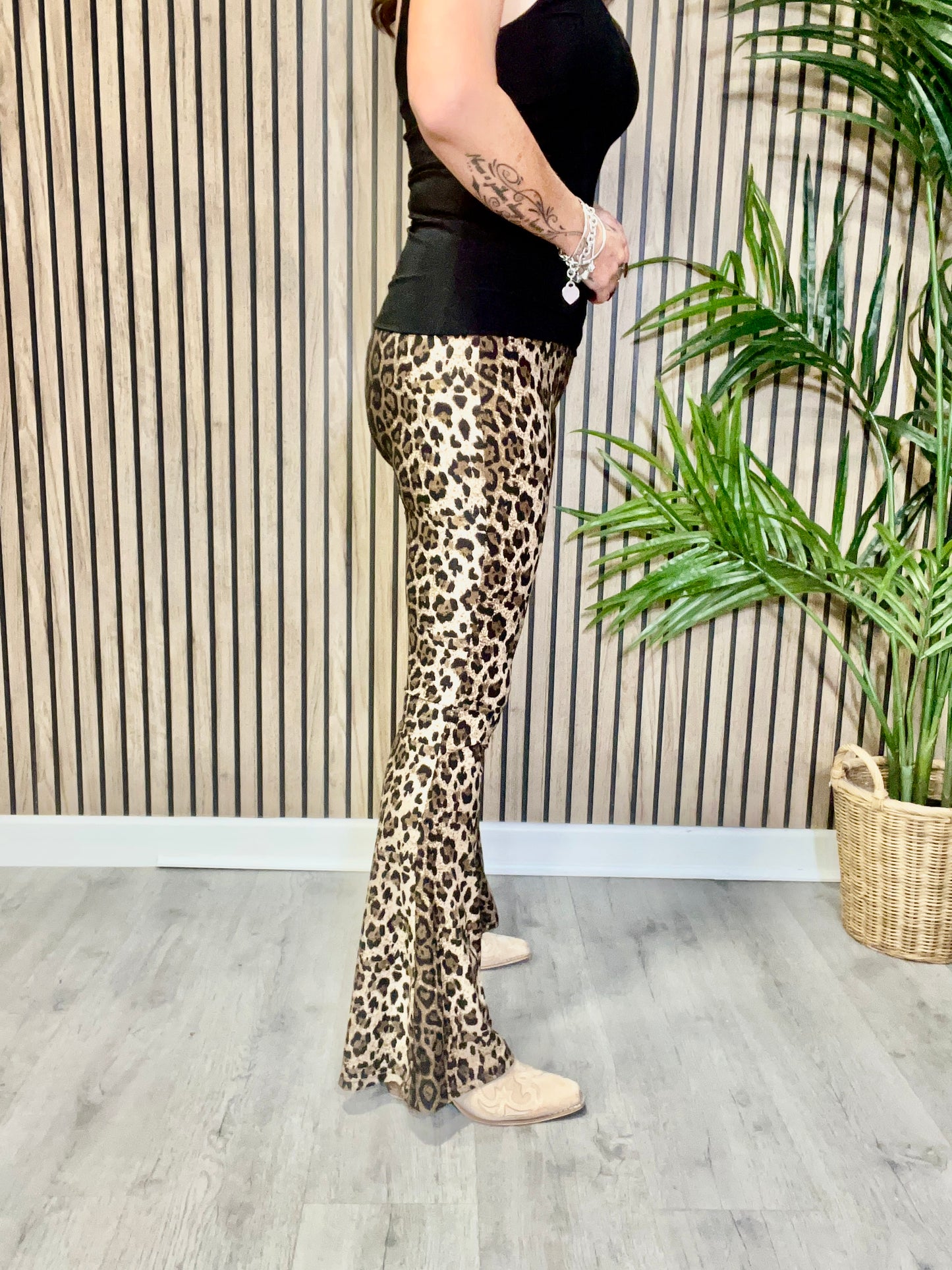 Animal Print Flared Leggings