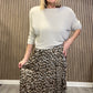 Animal Print Pleated Skirt