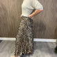 Animal Print Pleated Skirt