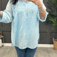Sally Sequin Top With Vest In Baby Blue
