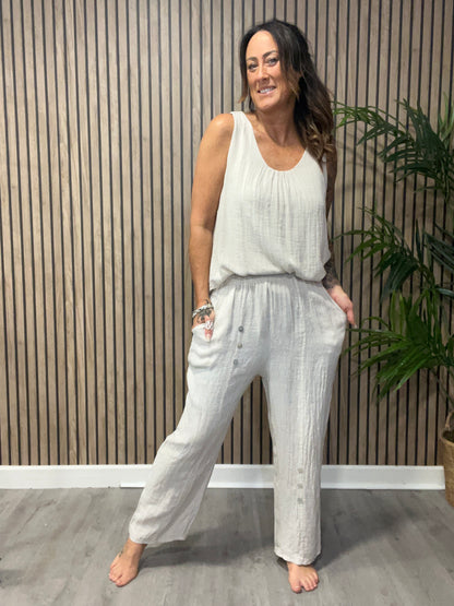 Linen Wide Leg Trousers