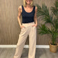 Button Wide Leg Trousers