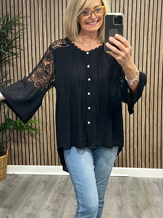 Lucy Lace Blouse In Black