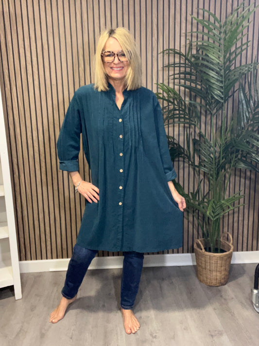 Corduroy Tunic/Dress in Teal