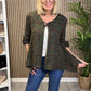 Fleck Single Button Swing Cardigan In Khaki