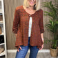 Fleck Single Button Swing Cardigan In Rust