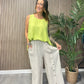 Button Leg Linen Trousers