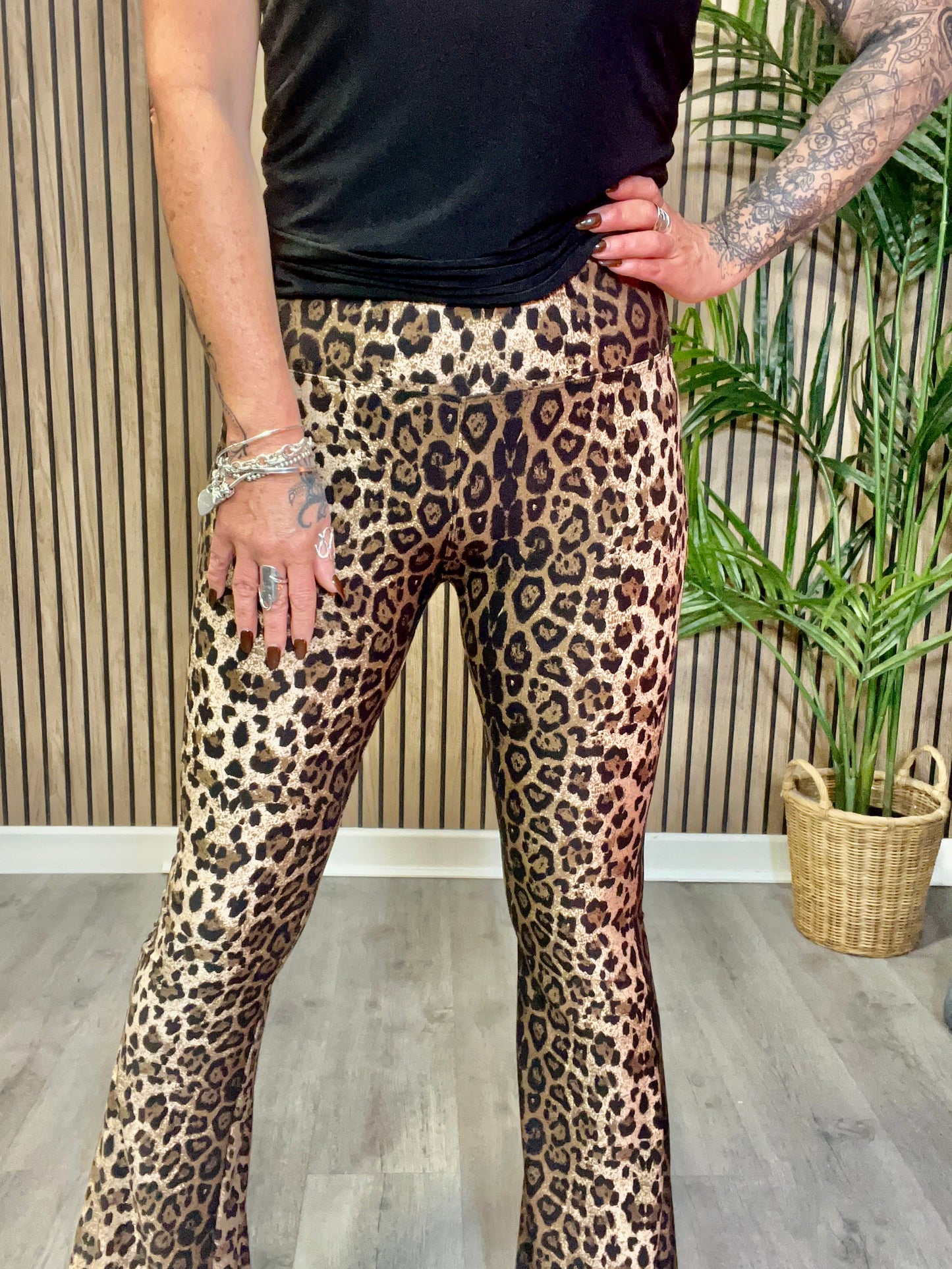 Animal Print Flared Leggings