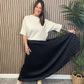 Pleated Satin Skirt