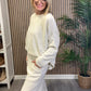 Chenille Oversized Two Piece Loungewear Set In Beige