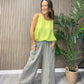 Button Leg Linen Trousers
