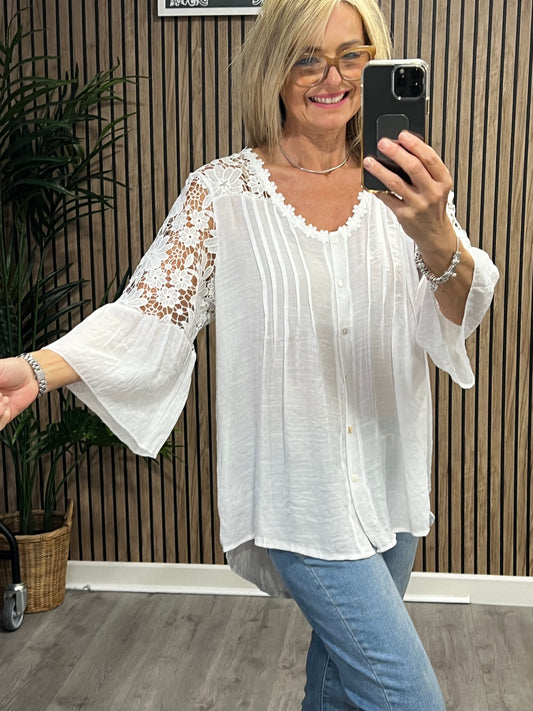Lucy Lace Blouse In White