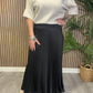 Pleated Satin Skirt