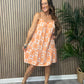 Strappy Baroque Print Dress