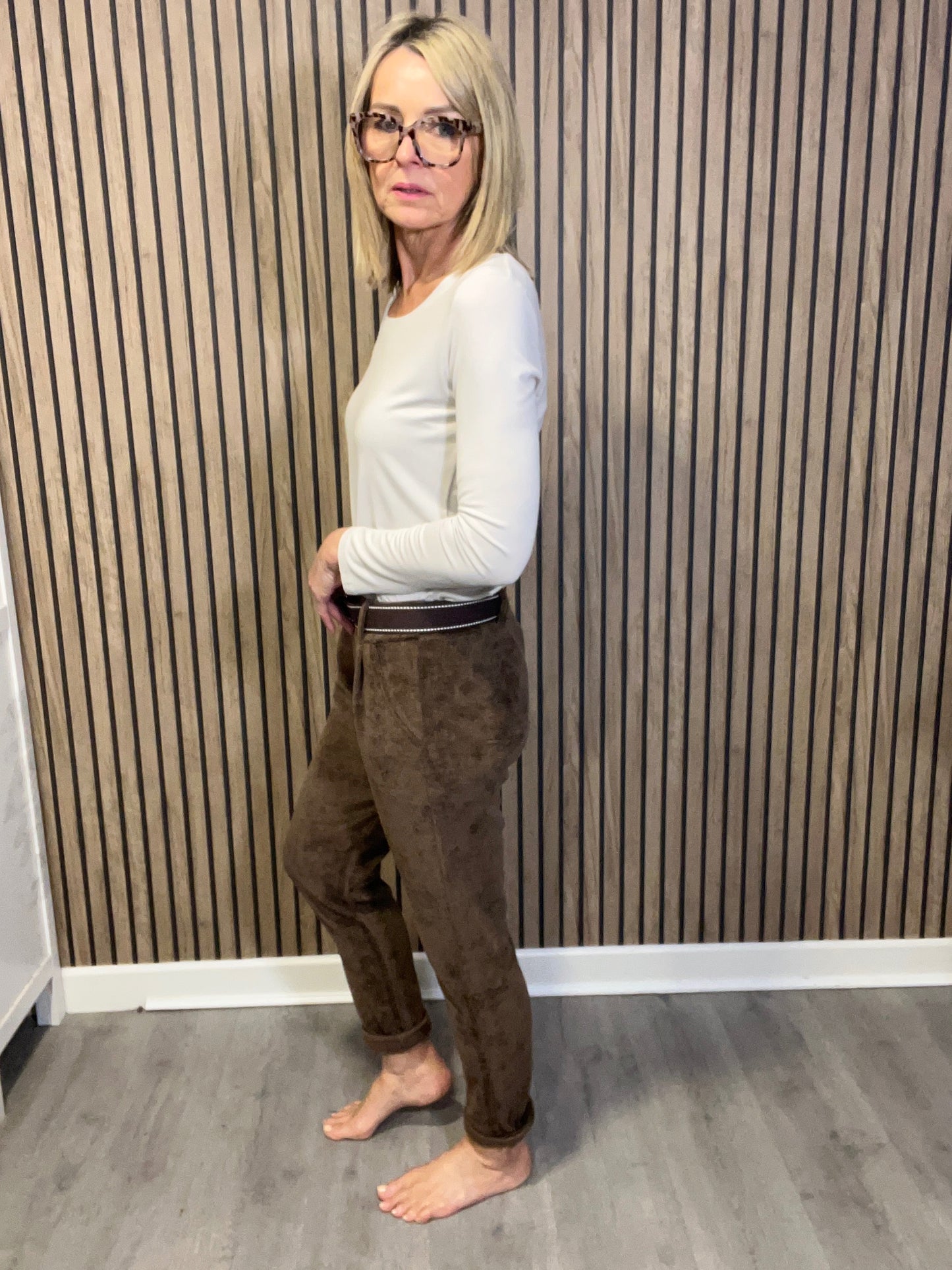 Chenille Belted Trousers