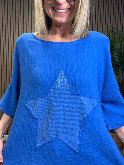 Cheesecloth Oversized Star Top