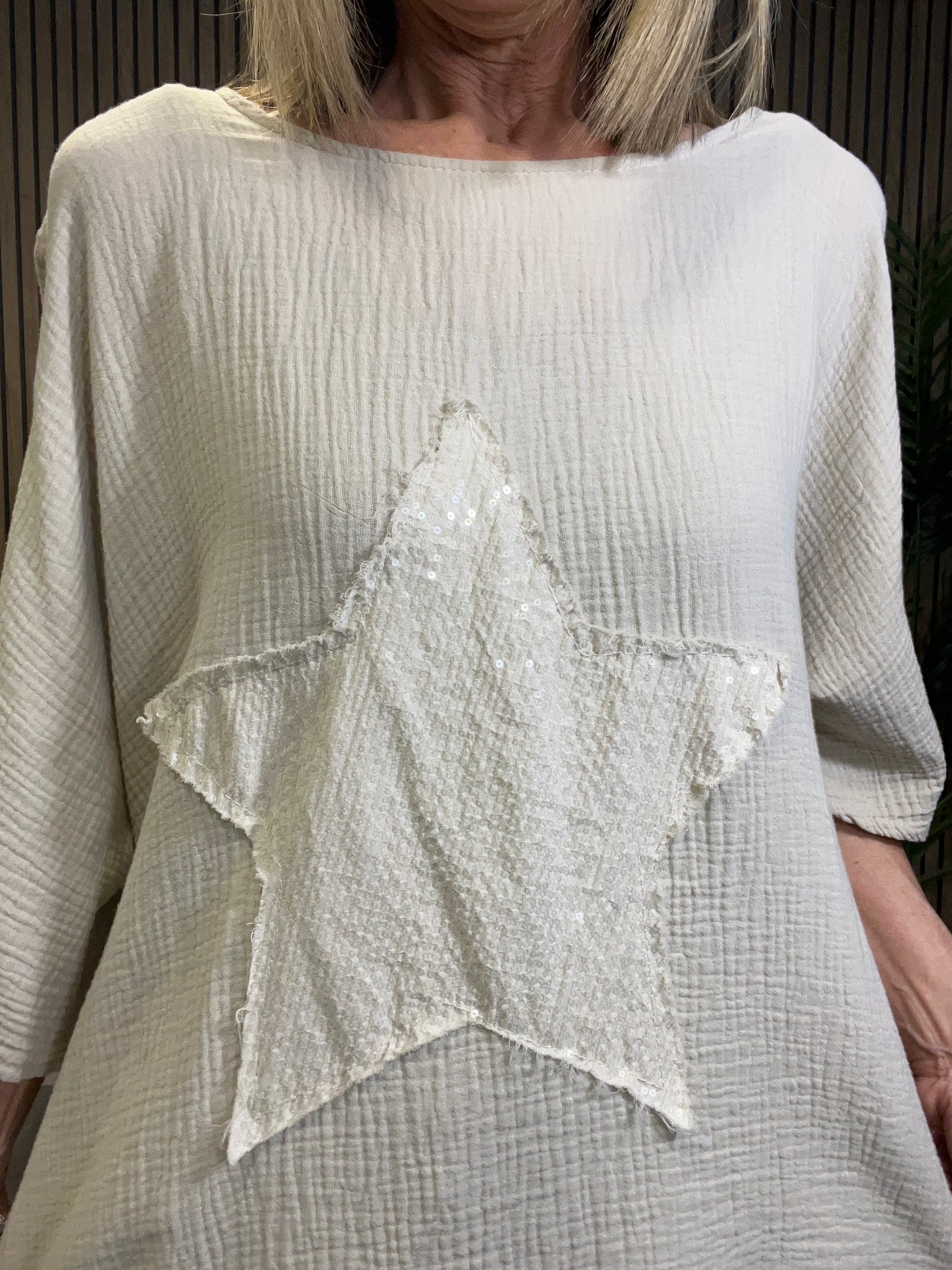 Cheesecloth Oversized Star Top